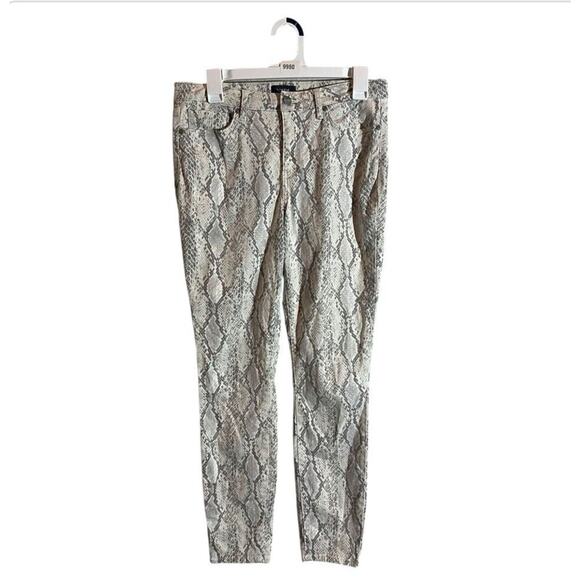 NYDJ Ami Snake Print Skinny Jeans Gray Women's Size 6 - Picture 1 of 7